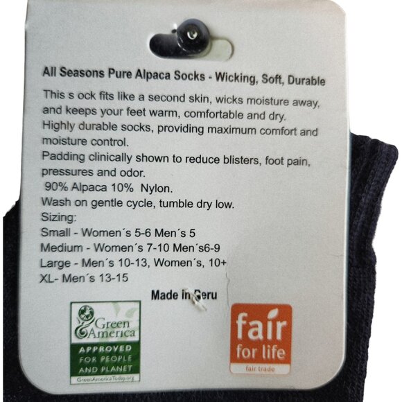 ALPACA HIGH GRADE FLEECE ANKLE SOCKS FROM PERU UNISEX NAVY AND BLUE NWT - Picture 3 of 5